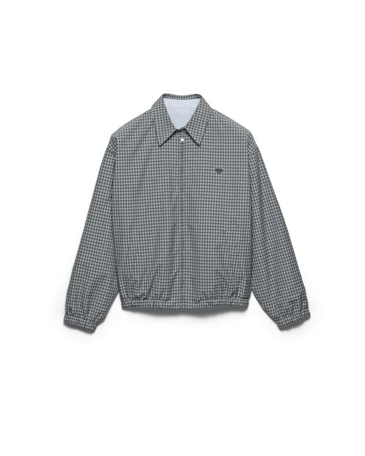 Prada Gray Checked Poplin Jacket, Iron