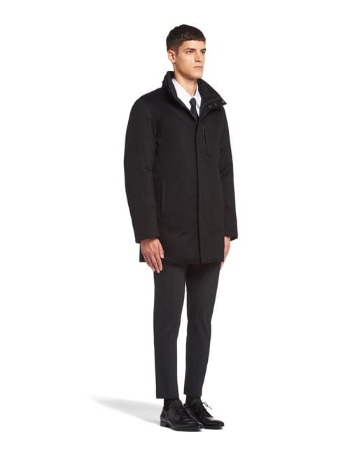 Prada Black Long Cashmere Puffer Jacket for men