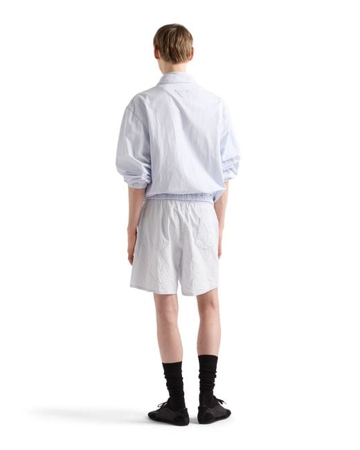 Prada White Chambray Bermudas for men