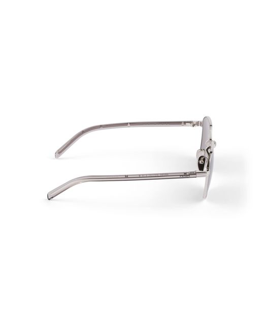 Prada Gray Sunglasses With The Iconic Metal Plaque for men