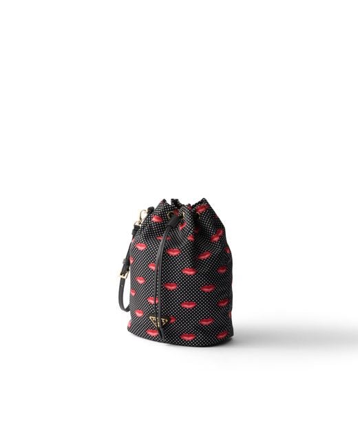Prada White Printed Re-Nylon Pouch