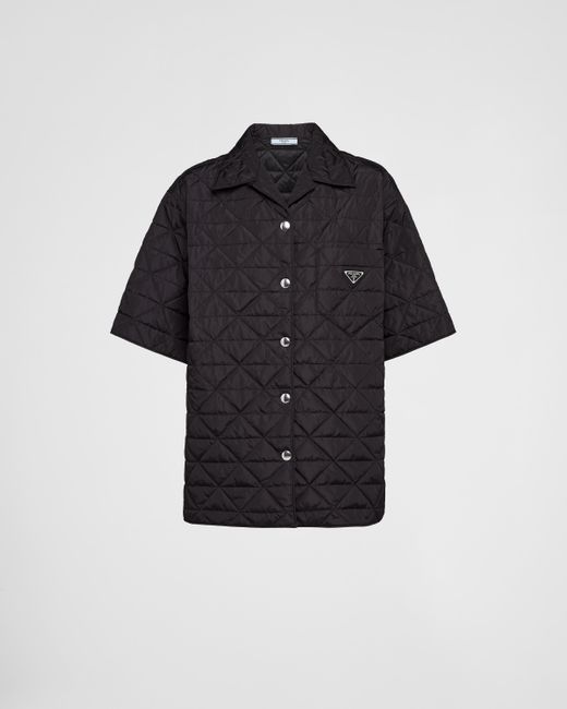 Chemise à manches courtes Prada en coloris Black