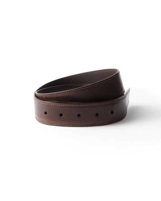 Prada Brown Leather Belt Strap for men