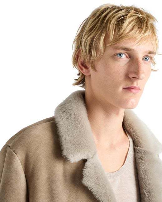 Prada Natural Shearling Coat for men