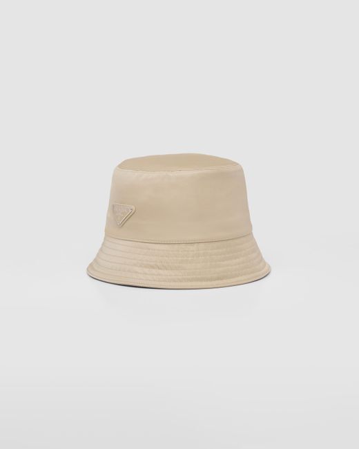 Prada White Re-nylon Bucket Hat for men