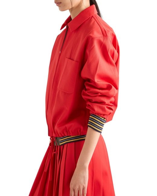 Prada Red Gabardine Blouson Jacket