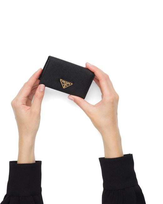 Prada White Saffiano Leather Card Holder