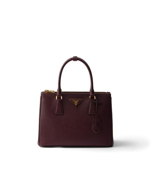 Prada Purple Galleria Medium Saffiano Leather Bag, Burgundy