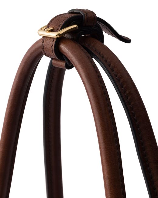 Prada Brown Signet Large Leather Tote Bag, Cocoa