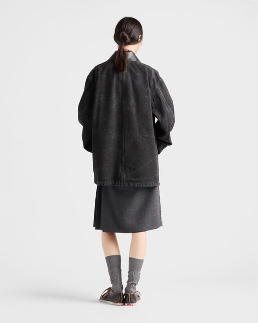 Veste De Travail En Toile Prada en coloris Black