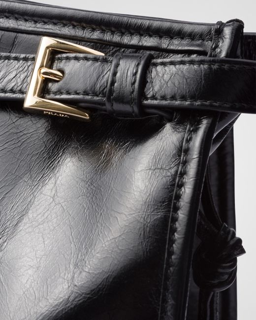 Prada Black Large Leather Top-handle Bag