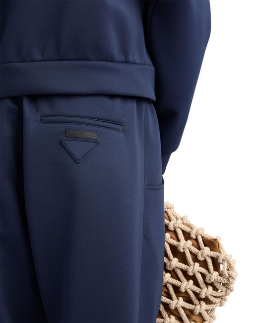Prada Blue Technical Fleece Pants for men