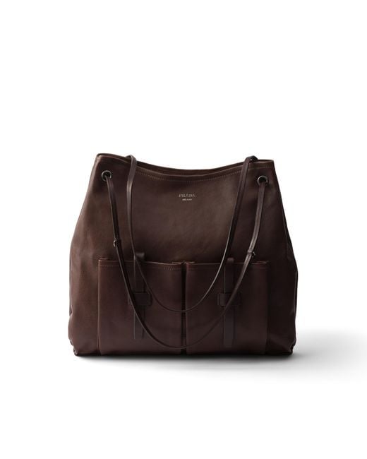 Prada Brown Route Large Leather Bag