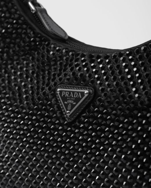 Prada Black Satin Mini-bag With Crystals