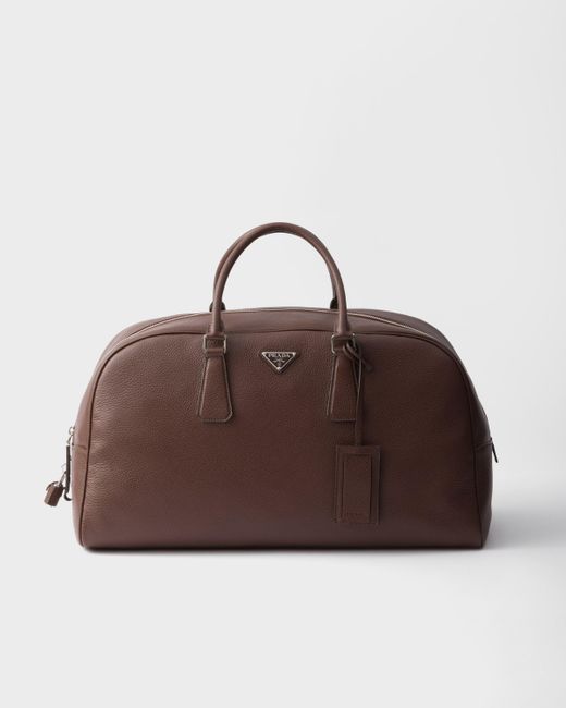 Prada Brown Leather Duffle Bag