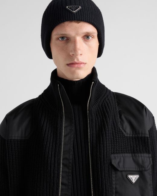Pull À Col Cheminée En Laine Prada pour homme en coloris Black