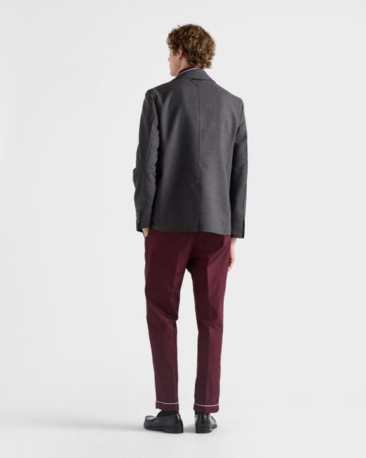 Prada Black Single-Breasted Wool Blend Jacket for men
