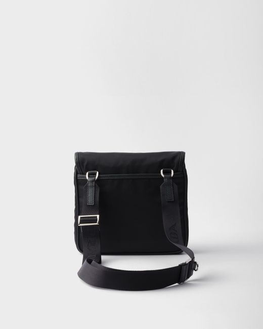Prada Black Re-Nylon And Saffiano Leather Shoulder Bag for men