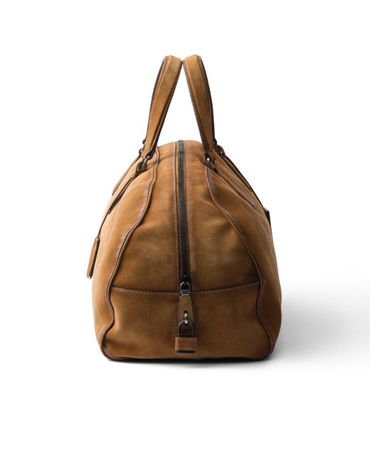 Prada Brown Suede Duffle Bag