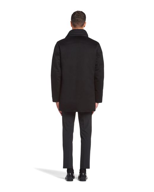 Prada Black Long Cashmere Puffer Jacket for men