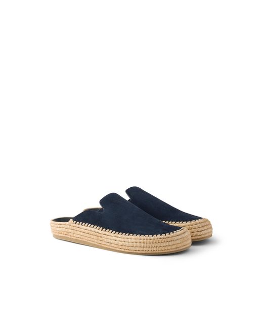 Prada Blue Suede Mules, Ultramarine for men