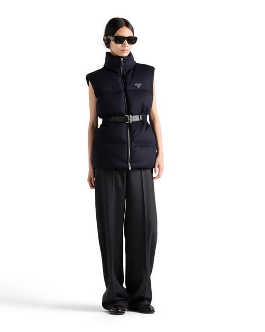 Prada Blue Loden Down Vest