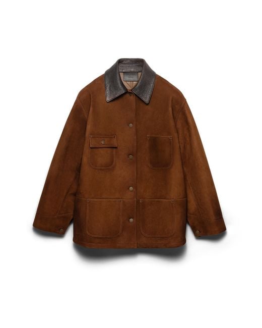 Prada Brown Suede Caban Jacket
