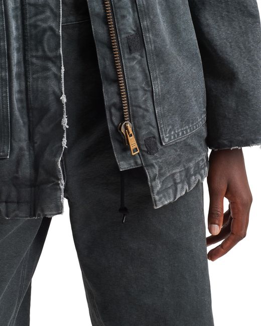 Prada Black Canvas Trucker Jacket