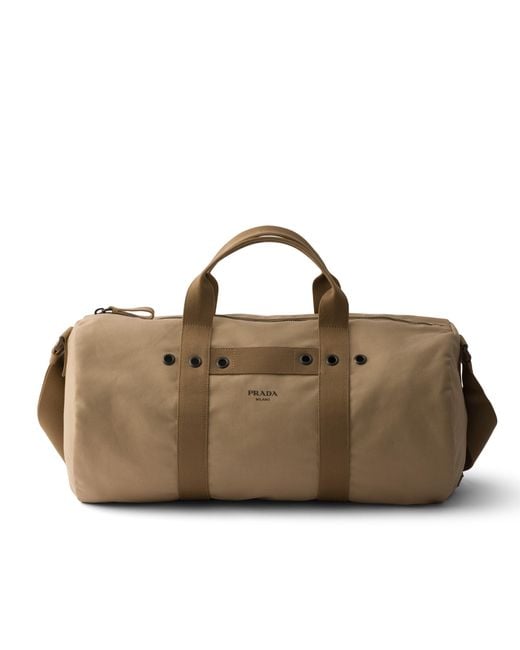 Prada Brown Canvas Duffel Bag for men