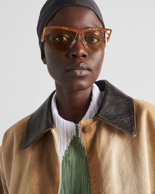 Prada Natural Ripped Canvas Jacket