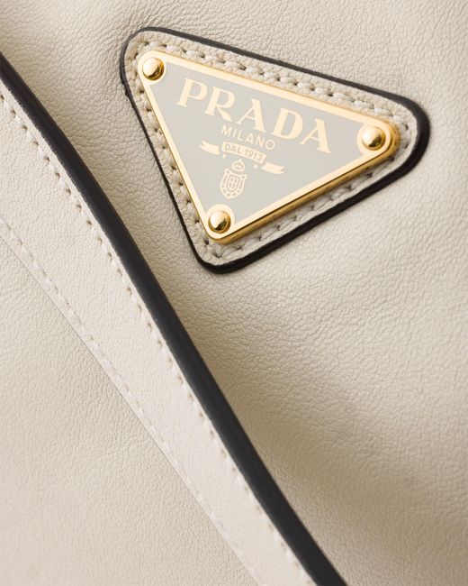 Prada Natural Aimée Large Nappa Leather Bag, Chalk N