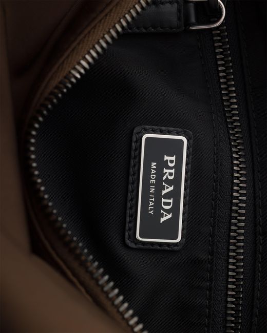 Prada Black Explore Re-Nylon And Leather Bag for men