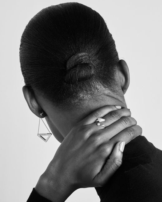 Prada White Eternal Contrarié-Ring Aus Gelbgold Mit Diamanten