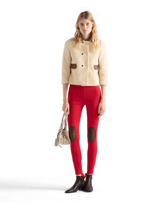 Prada Natural Double-Breasted Aspen Jacket