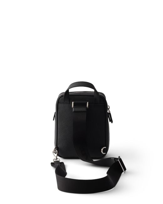 Prada Black Saffiano Leather Mini One-Shoulder Backpack for men