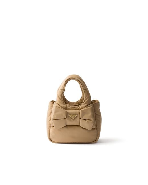Prada Metallic Mini Padded Re-Nylon Bag With Bow