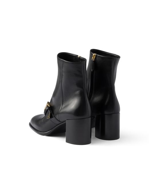 Prada Black Leather Booties