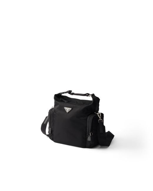 Prada Black Re-Nylon And Saffiano Leather Shoulder Bag for men
