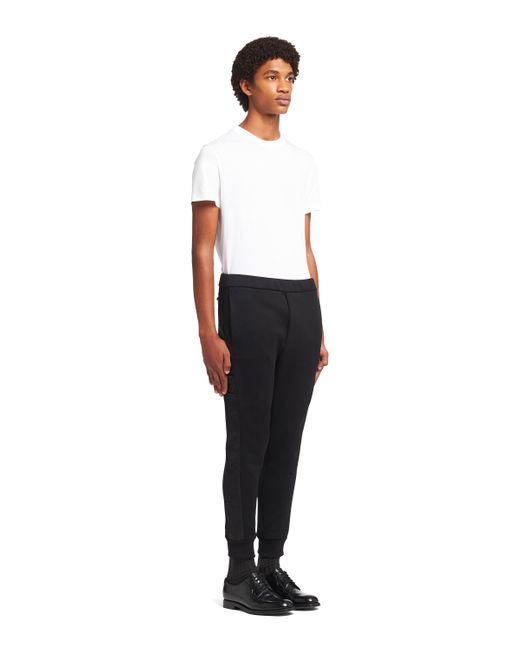 Pantaloni In Felpa Con Dettagli In Nylon di Prada in Black da Uomo