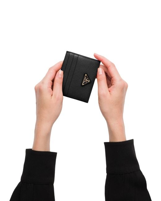 Prada White Saffiano Leather Card Holder