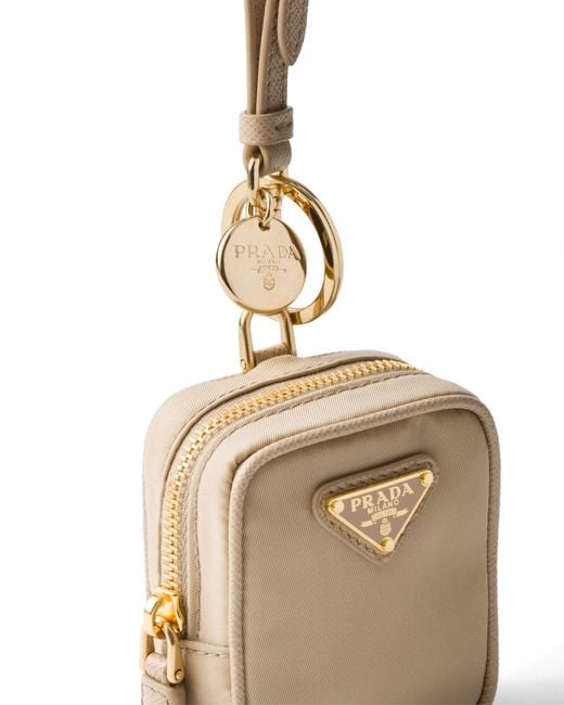 Prada White Re-Edition 1978 Re-Nylon Mini-Pouch With Keychain