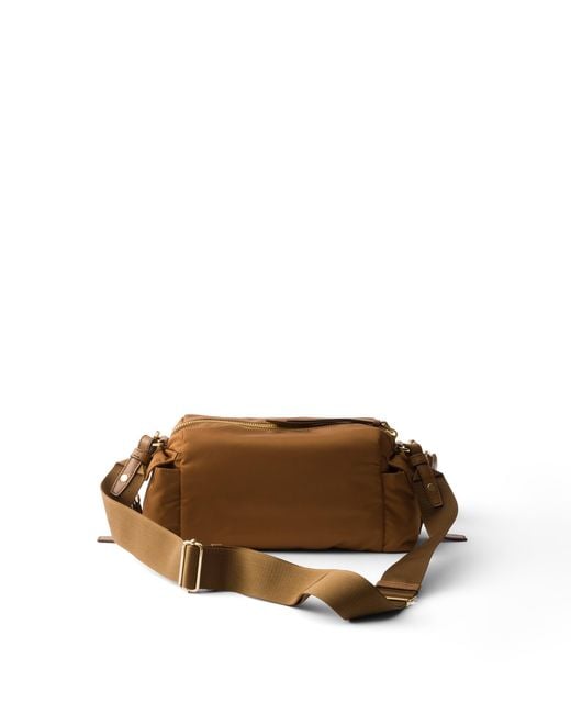 Prada Brown Explore Small Re-Nylon And Leather Shoulder Bag, Brandy