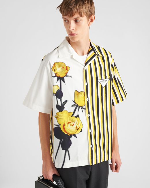 Prada Multicolor Double Match Cotton Shirt for men