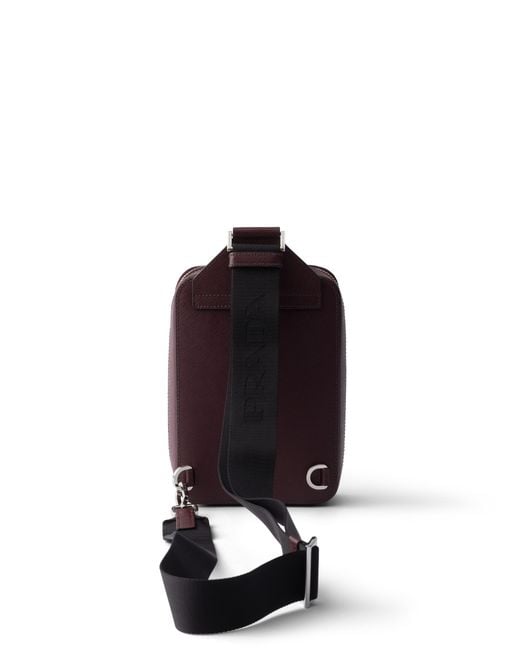 Prada Red Brique Saffiano Leather Bag for men