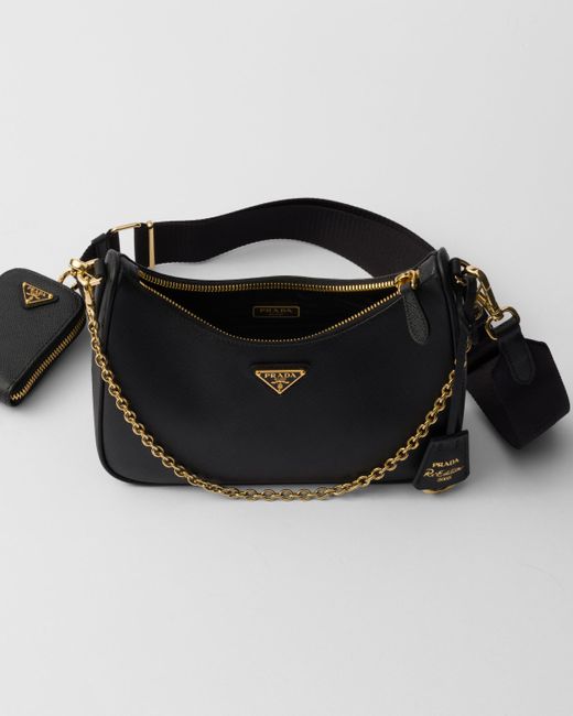 Prada Black Re-Edition 2005 Saffiano Leather Bag