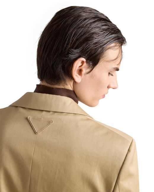 Prada Natural Single-Breasted Cotton Jacket for men