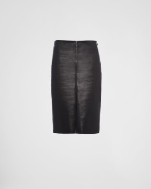 Prada Black Nappa Leather Skirt