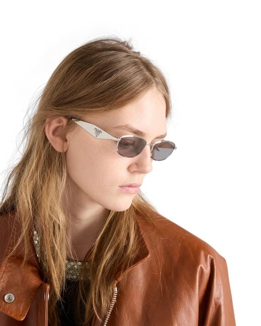 Prada White Sunglasses With Logo