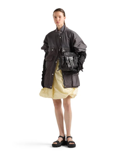 Prada Gray Washed Re-Nylon Rain Jacket