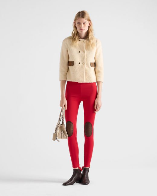 Prada Natural Double-Breasted Aspen Jacket